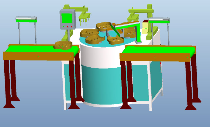 電飯煲打螺絲機(jī)解決方案整機(jī)3D示意圖